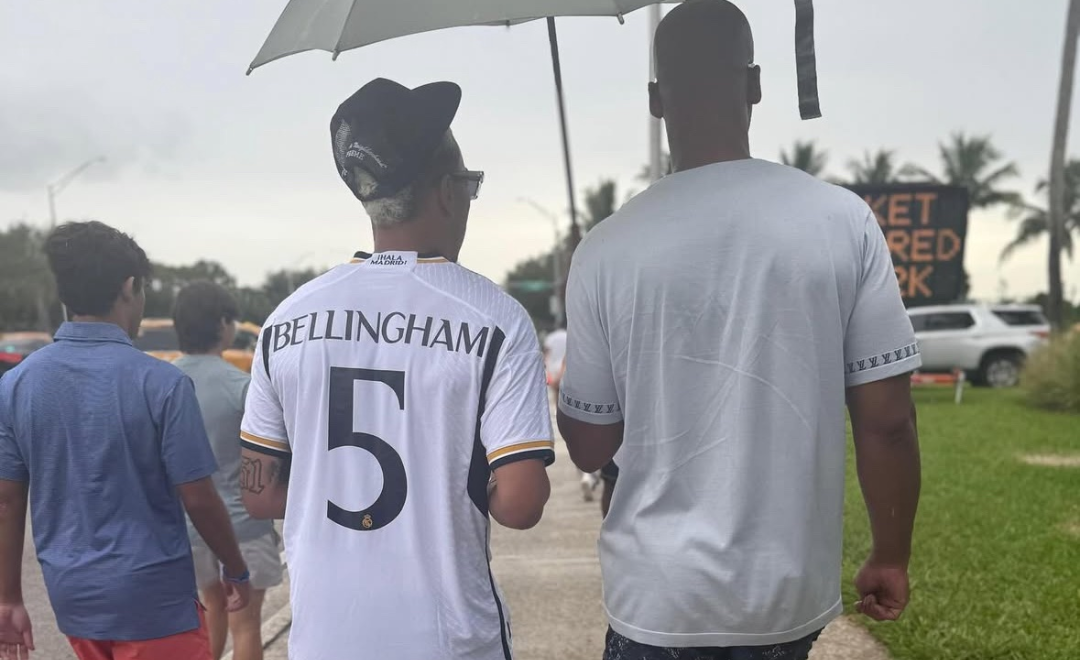 Morgan Rogers wearing Real Madrid jersey